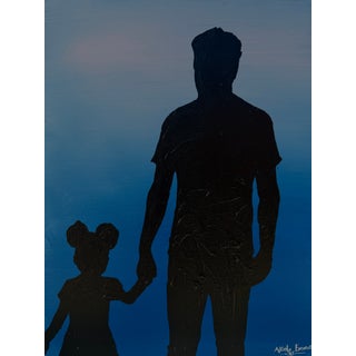Her First Protector, Miniature Silhouette Painting, Acrylic on Canvas, Emmanuel Akolo, 2026 For Sale