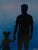 Her First Protector, Miniature Silhouette Painting, Acrylic on Canvas, Emmanuel Akolo, 2026 For Sale