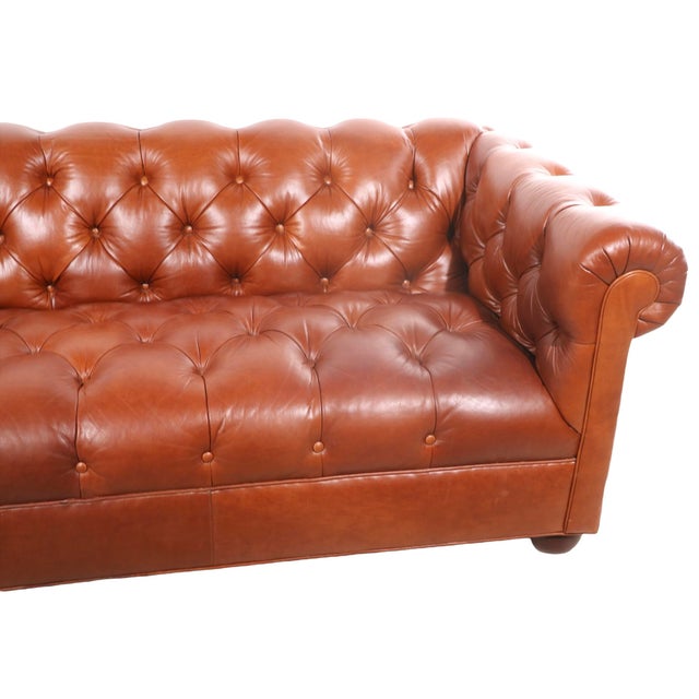 Tufted Leather Chesterfield Sofa by Ethan Allen Chairish