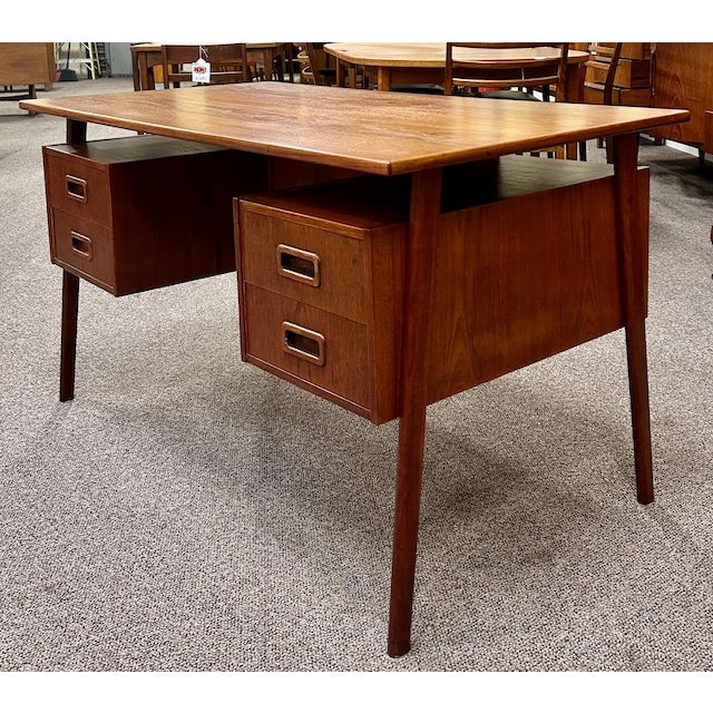 Mid Century Modern Scandinavian Teak Desk C. 1960's For Sale - Image 9 of 11