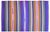 Purple Bright Multi Color Striped Turkish Rug, 5'6x8'6 Authentic Village Kilim, Mid Century Modern Home Decor For Sale - Image 8 of 12