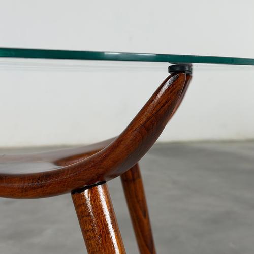 Oval Coffee Table in Walnut and Brass from Nicolay Diulgheroff, Italy, 1950s For Sale - Image 9 of 14