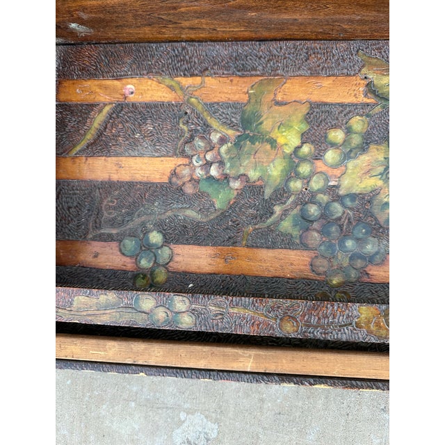 Wall Shelf 38” Arts & Crafts Style Wood Corbel Botanical, Railing For Sale - Image 10 of 12