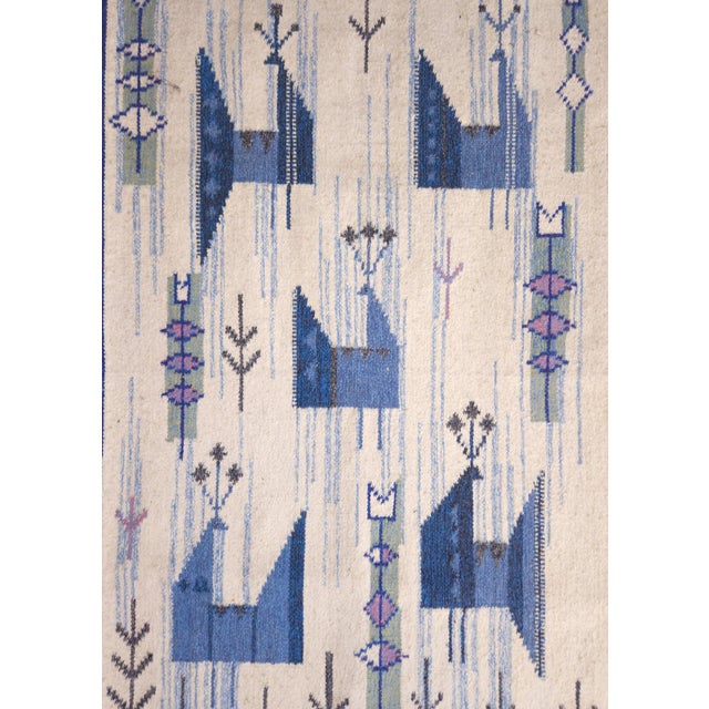 Handwoven Tapestry in Wool by Eva Nemeth, 1960s For Sale - Image 4 of 8