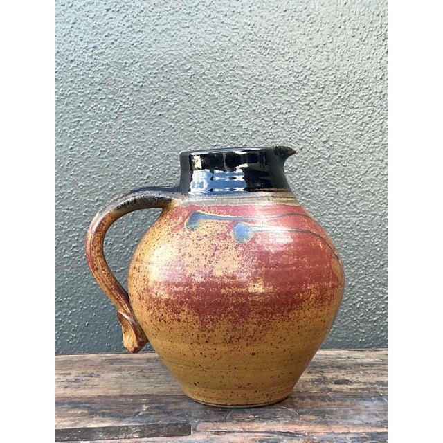 Vintage Boho Original Studio Pottery Pitcher For Sale - Image 9 of 9