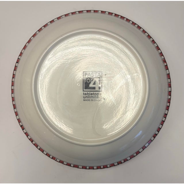 Ceramic Late 20th Century Italian Bistro “Pasta for 4” Ceramic Bowl Set by Tabletop Unlimited, 5-Piece Handpainted Eclectic For Sale - Image 7 of 9