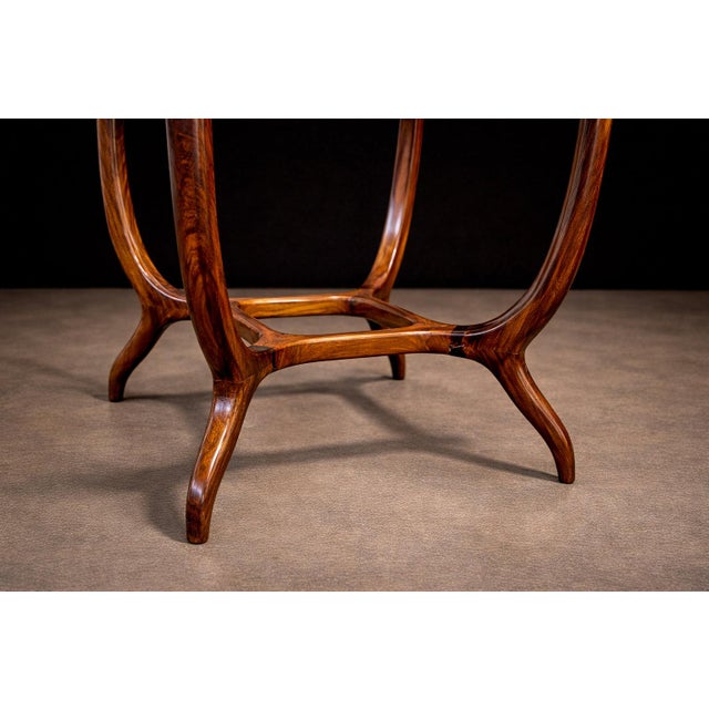 Sculptural Side Table in Caviuna & Marble, Giuseppe Scapinelli, 1950s For Sale - Image 10 of 10