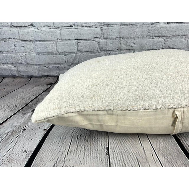 16 x 24 Hemp Pillow Turkish Cushion Natural White Pillow Cushion Cover For Sale - Image 4 of 4