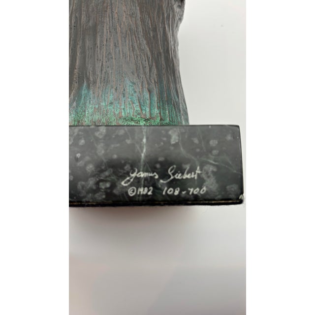 Vintage James Siebert Bronze Sea Otter Bust Sculpture Signed Dated 1982 Limited Ed. 108/700 For Sale - Image 4 of 4