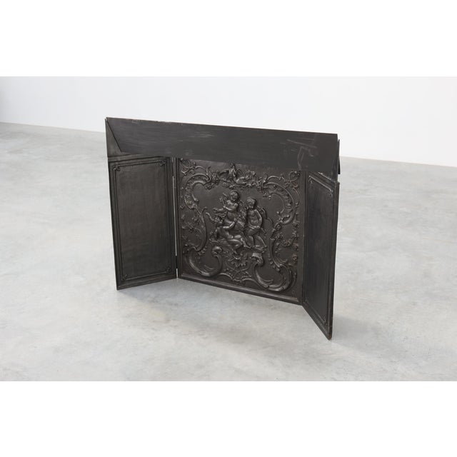 Antique Rococo Style Fireback in Cast Iron, France, 1780 For Sale - Image 10 of 16