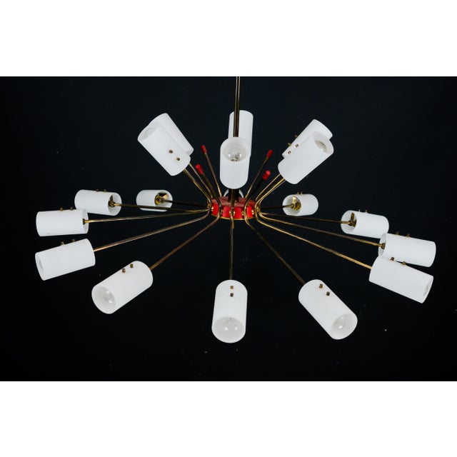 Large Mid-Century 18-Arms Chandelier in the manner of Arredoluce, Italy, 1950s For Sale - Image 4 of 12