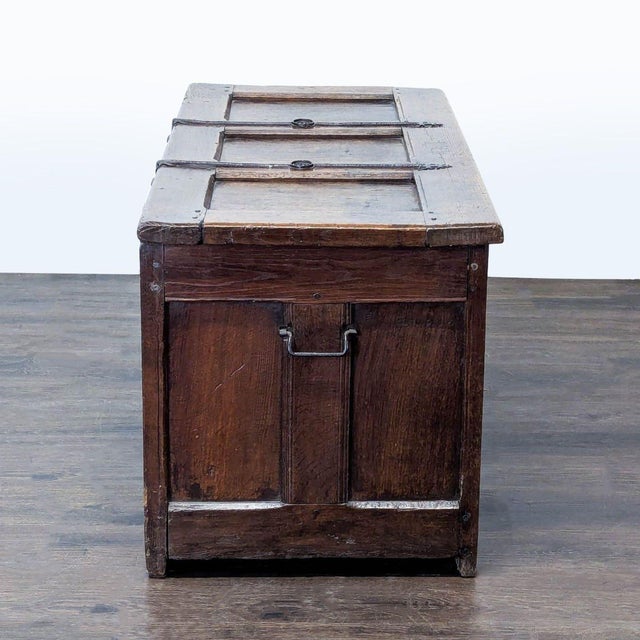 Antique Wooden Trunk For Sale - Image 4 of 10