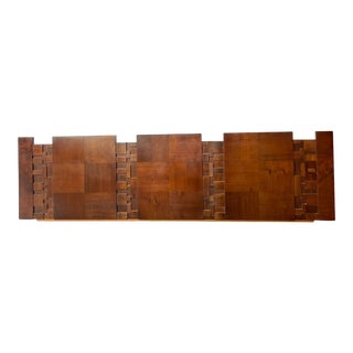 Vintage Mid Century Modern Brutalist King Size Headboard For Sale