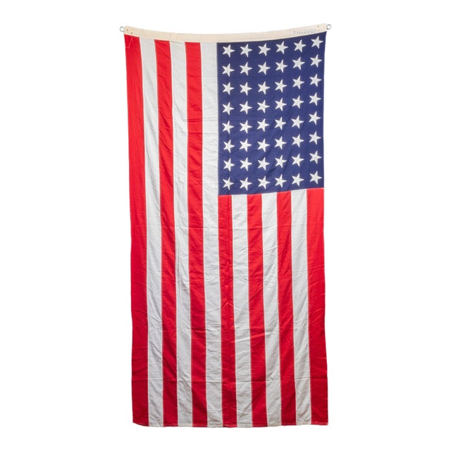Large Philadelphia Q. M. Depot American Flag With 48 Stars c.1940-1950 For Sale