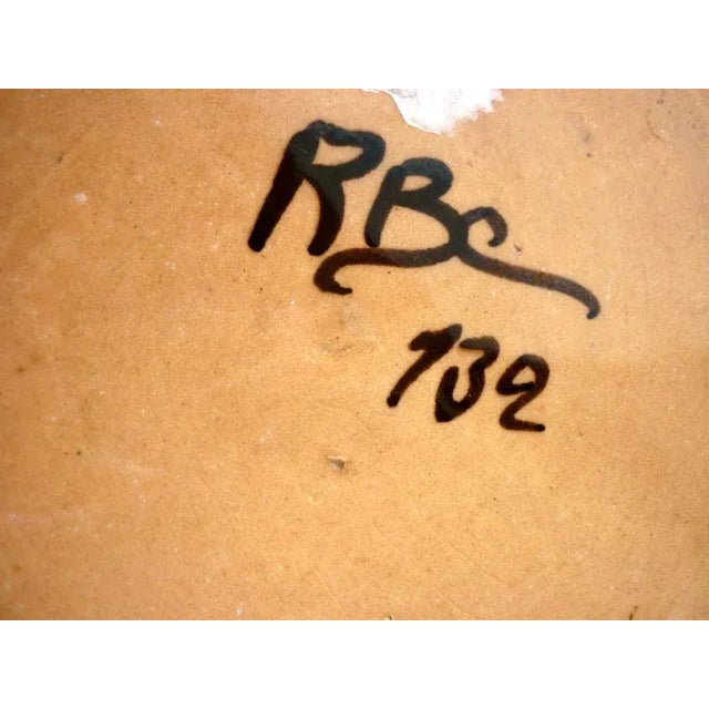 Yellow Art Deco RBC Oak Leaf Plates by Bini & Carmignani, 1920s, Set of 6 For Sale - Image 8 of 9