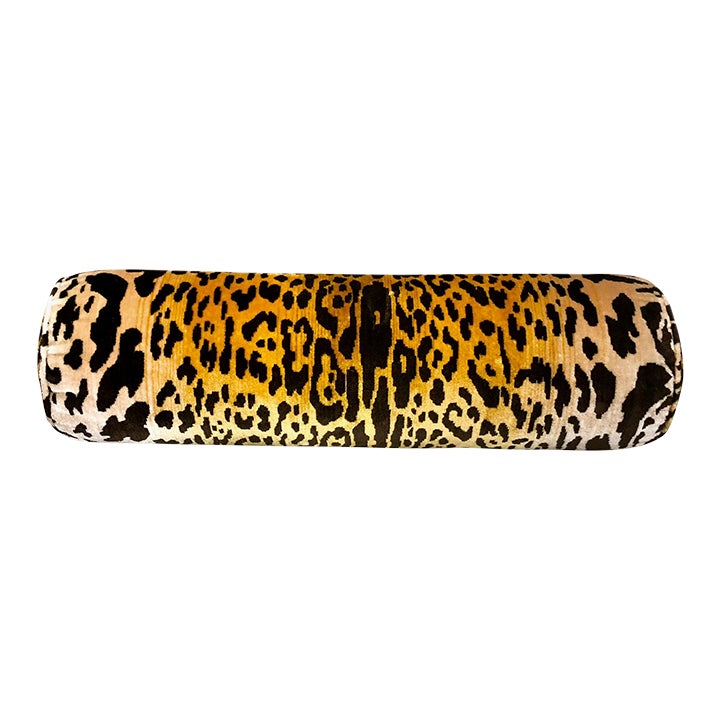 1970s Scalamandré Leopard Bolster Pillow Chairish