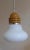 Vintage Ceiling Lamp in White Opaque Glass & Mustard-Colored Metal Assembly, 1970s, in Very Good conditions. Designed 1970...