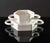 Modern white ceramic centerpiece / vide poche designed by Sergio Asti Manufactured by Gabbianelli Italy ca. 1970 Double...
