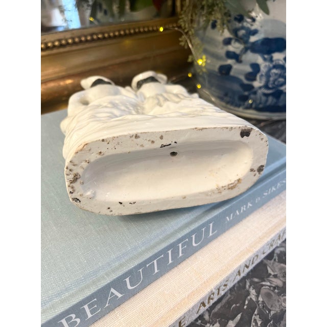 Early 20th Century Antique Staffordshire Man and Woman in White Figurines For Sale - Image 5 of 5