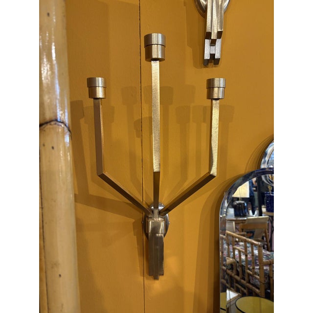 Satin Brass Wall Lamps, 1990s, Set of 2 For Sale - Image 4 of 8