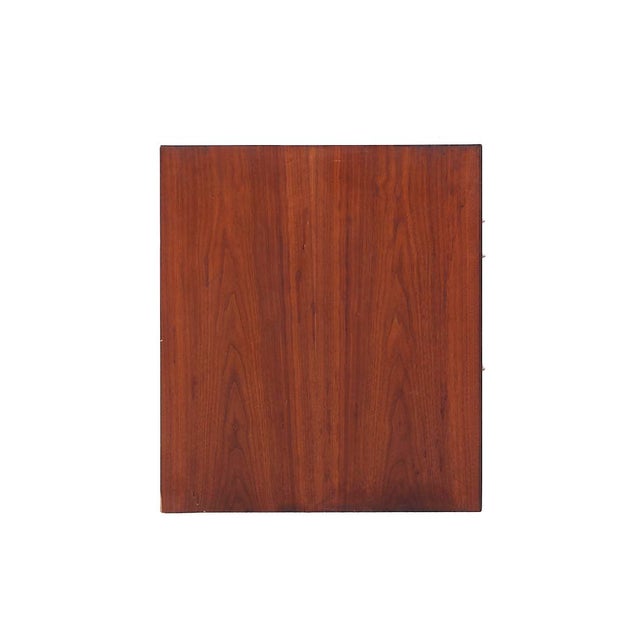 Mid 20th Century Jens Risom Mid Century Walnut and Brass Wall Mounted Cabinet Chest of Drawers For Sale - Image 5 of 10