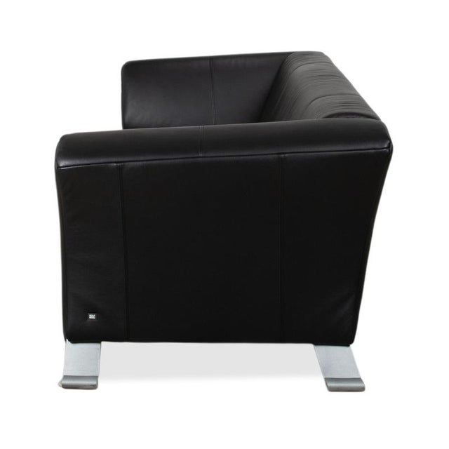 322 3-Seater Sofa in Black Leather from Rolf Benz For Sale - Image 10 of 11
