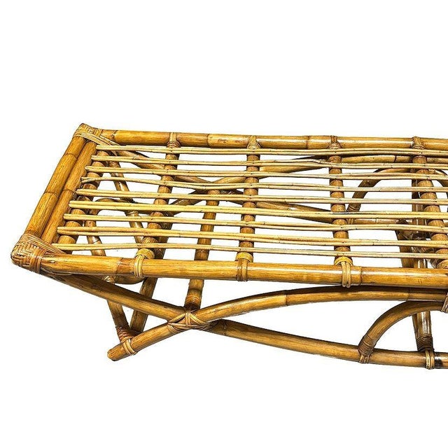 1930s 1930s Restored Rattan Three-Seater "Eye" Bench by Paul T Frankl, Attributed For Sale - Image 5 of 6
