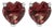 14K White Gold 5MM Heart Cut Garnet Solitaire Stud Earrings For Sale