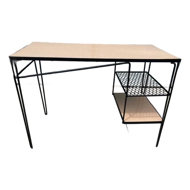 Rare MCM Iron Hairpin Legs and Formica Top Student Desk For Sale