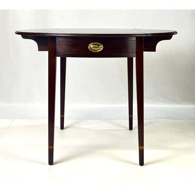Traditional Late 20th Century Federal Style Mahogany Pembroke Table by Henkel Harris For Sale - Image 3 of 16
