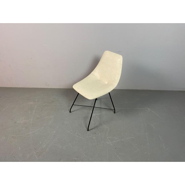 Cream Vintage Aster Side Chair by Augusto Bozzi for Saporiti, Italy, 1950s For Sale - Image 8 of 12
