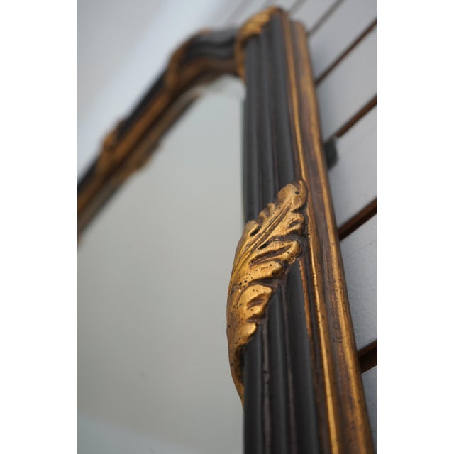 Glass Labarge Regency Style Black & Gold Wall Mirror For Sale - Image 7 of 10