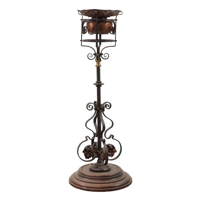 Art Nouveau Planter in Metal and Copper, France, 1920s For Sale