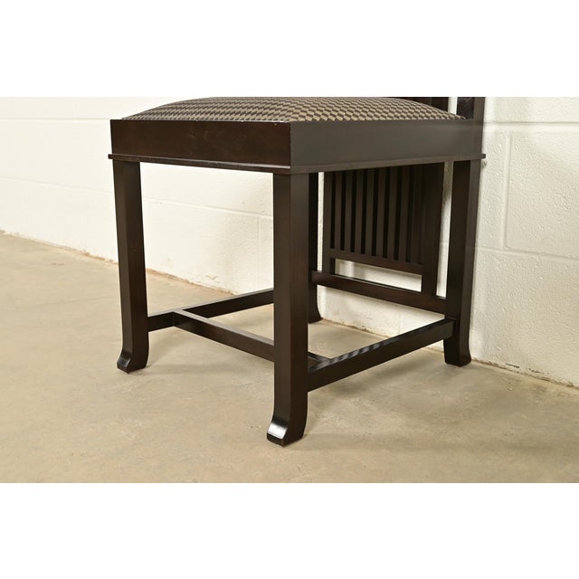 Frank Lloyd Wright for Cassina Arts & Crafts Dark Cherry Wood Dining Chairs, Set of Four For Sale - Image 9 of 13
