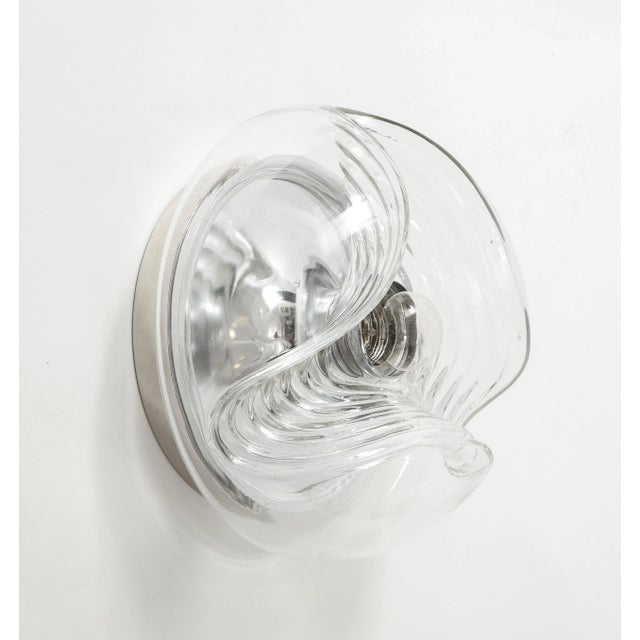 Transparent Peill & Putzler Wave Sconces or Flush Mounts - A Pair For Sale - Image 8 of 11