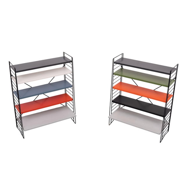 Free Standing Metal Colored Racks by A. D. Dekker for Tomado, Holland, 1960s, Set of 2 For Sale - Image 13 of 13