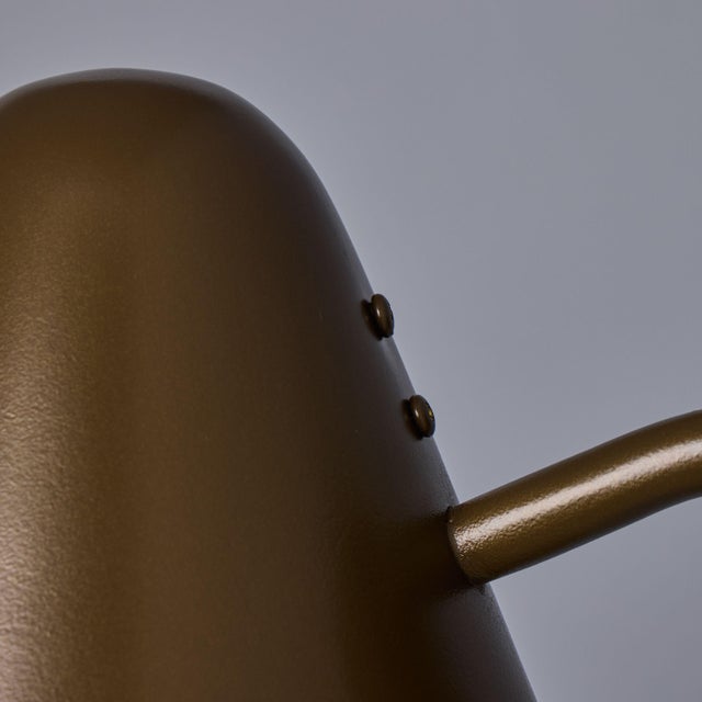 Brown Mid-Century Modern 'ZuZu' Brown Painted Brass Wall Sconce in the Style of Jacques Biny For Sale - Image 8 of 9