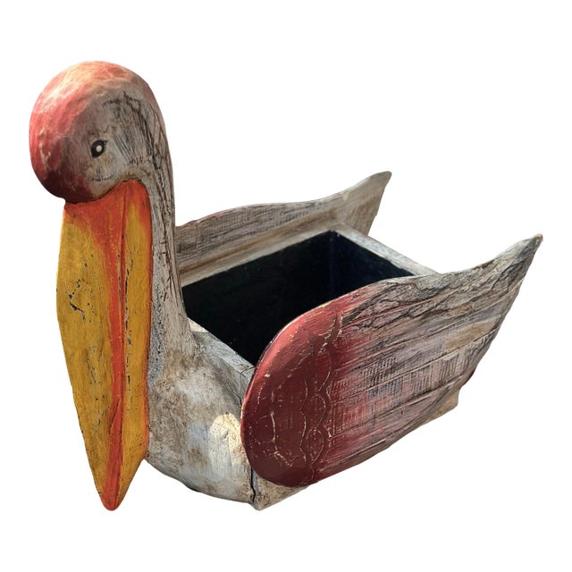 Vintage Wooden Pelican Magazine Rack For Sale