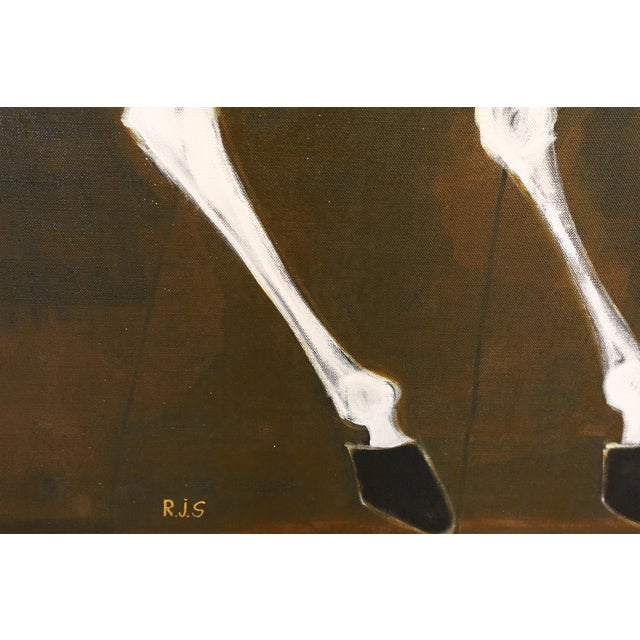 Large Contemporary Equestrian Oil Painting. Horse Painting 200 X 180 Cm (Goya) For Sale - Image 10 of 13