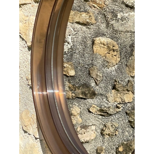 Plastic Mid-Century Round Smoked Acrylic Mirror, 1970s For Sale - Image 7 of 18