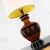 Wood Mid 20th Century Mid Century Modern Lamp Large Brown and Black Bulbous Ceramic For Sale - Image 7 of 13