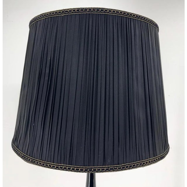 Mid-Century Brass, Onyx & Ebonized Wood Floor Lamp, Italy, 1950s For Sale - Image 9 of 12