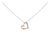 14K Rose Gold Plated Sterling Silver 1/10 Cttw Diamond Open Heart Pendant Necklace For Sale