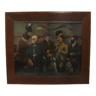 A Robquin French 1920's Signed Framed Oil Painting Hunters For Sale