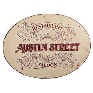 Two Sided Hand Painted Sign For Sale