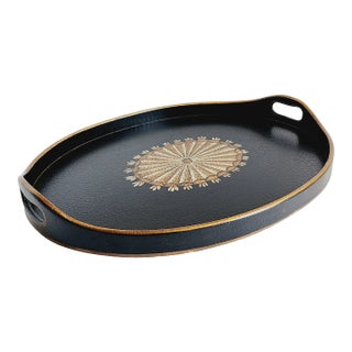 Decorative Large Hand Painted Tray For Sale