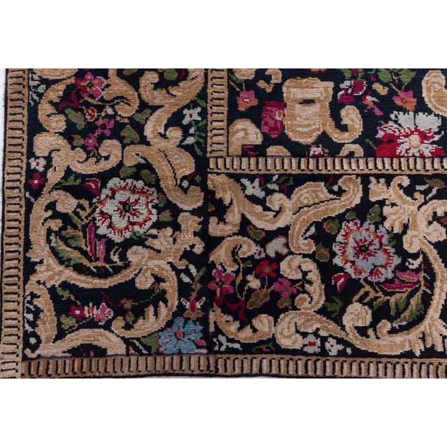 19th Century Karabagh Floral Design Handmade Wool Rug For Sale - Image 4 of 8