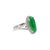 18k White Gold 3.40ct Delicate Green Jadeite Jade Diamond Cocktail Ring, Size 7.25 For Sale - Image 4 of 7