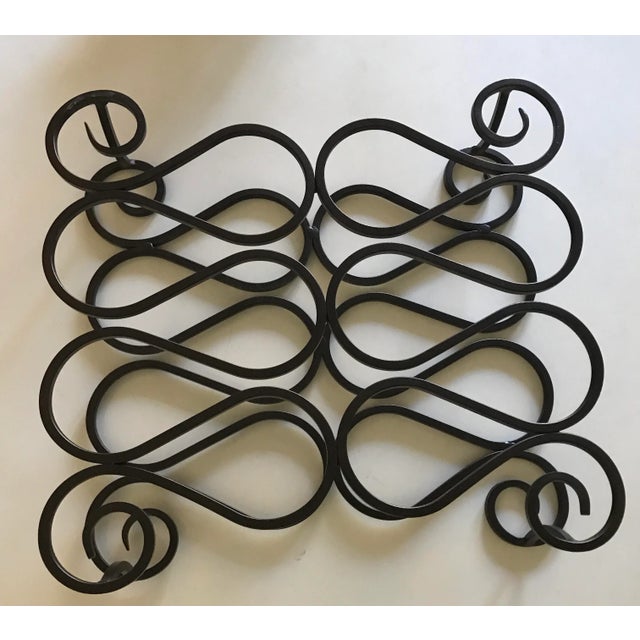 1970s 1970s Wrought Iron Hand-Forged Wine Rack For Sale - Image 5 of 5