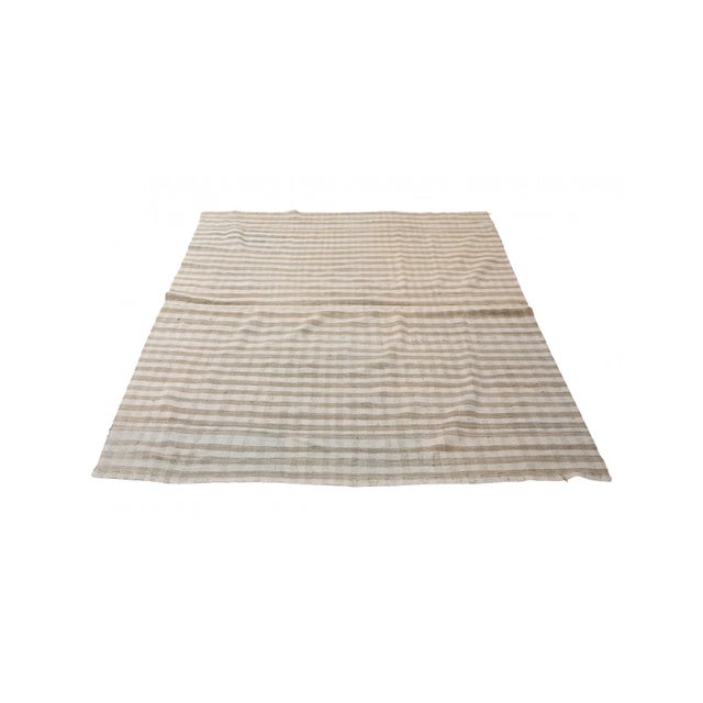 Mid-Century Modern Vintage Faded Modern Kilim Rug - 4`9″ X 5`10″ For Sale - Image 3 of 6